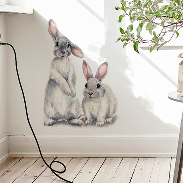 Two cute rabbits Wall sticker