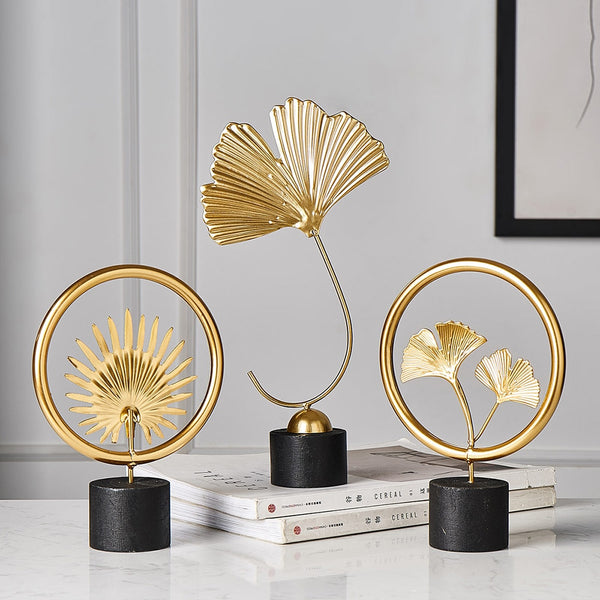 Leaves Statue miniature metal Ornaments
